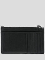 Balenciaga Logo Print Cash Card Wallet Black