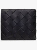 Bottega Veneta Intrecciato Leather Half Wallet Black