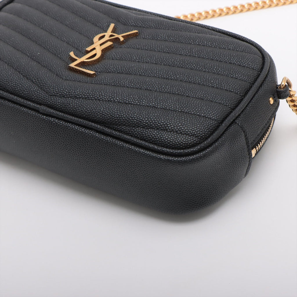 Saint Laurent  Leather Chain Shoulder Bag Black 618057