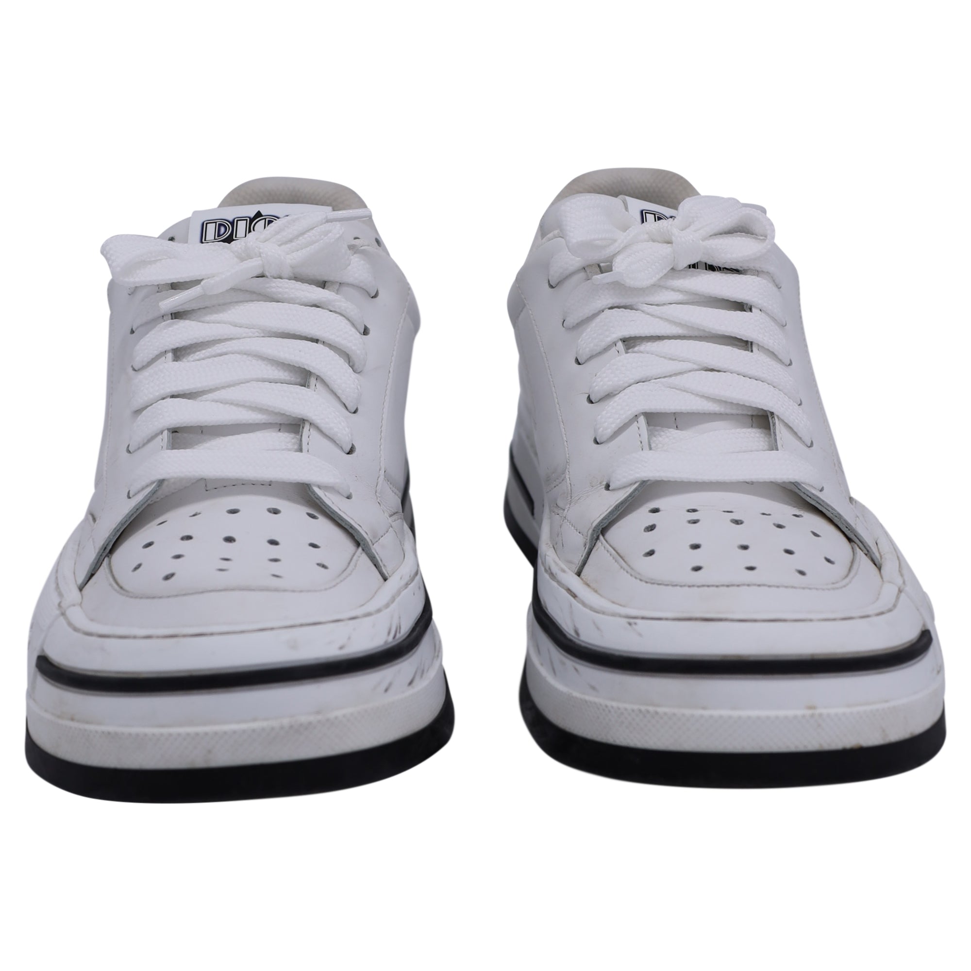 Dior D-Freeway Low-Top Sneakers in White Leather
