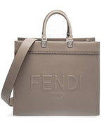 Fendi Sunshine Medium Leather Tote Bag Beige