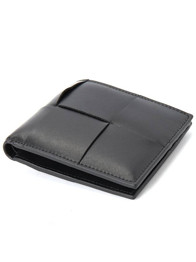Bottega Veneta Men's Intrecciato Half Wallet Black