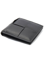 Bottega Veneta Men's Intrecciato Half Wallet Black