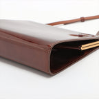Saint Laurent Patent Leather Shoulder Bag Brown 762288