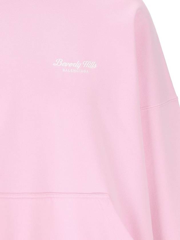 Balenciaga Beverly Hills Embroidered Hooded Top Pink