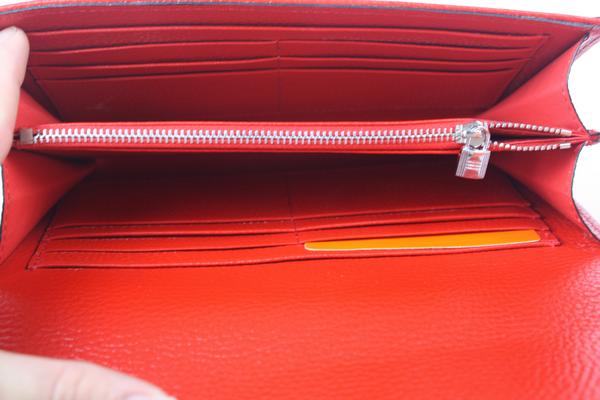 Hermes Wallet H1528 Wallet Cow Leather Red