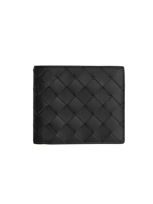 Bottega Veneta Intrecciato Bifold Half Wallet Black