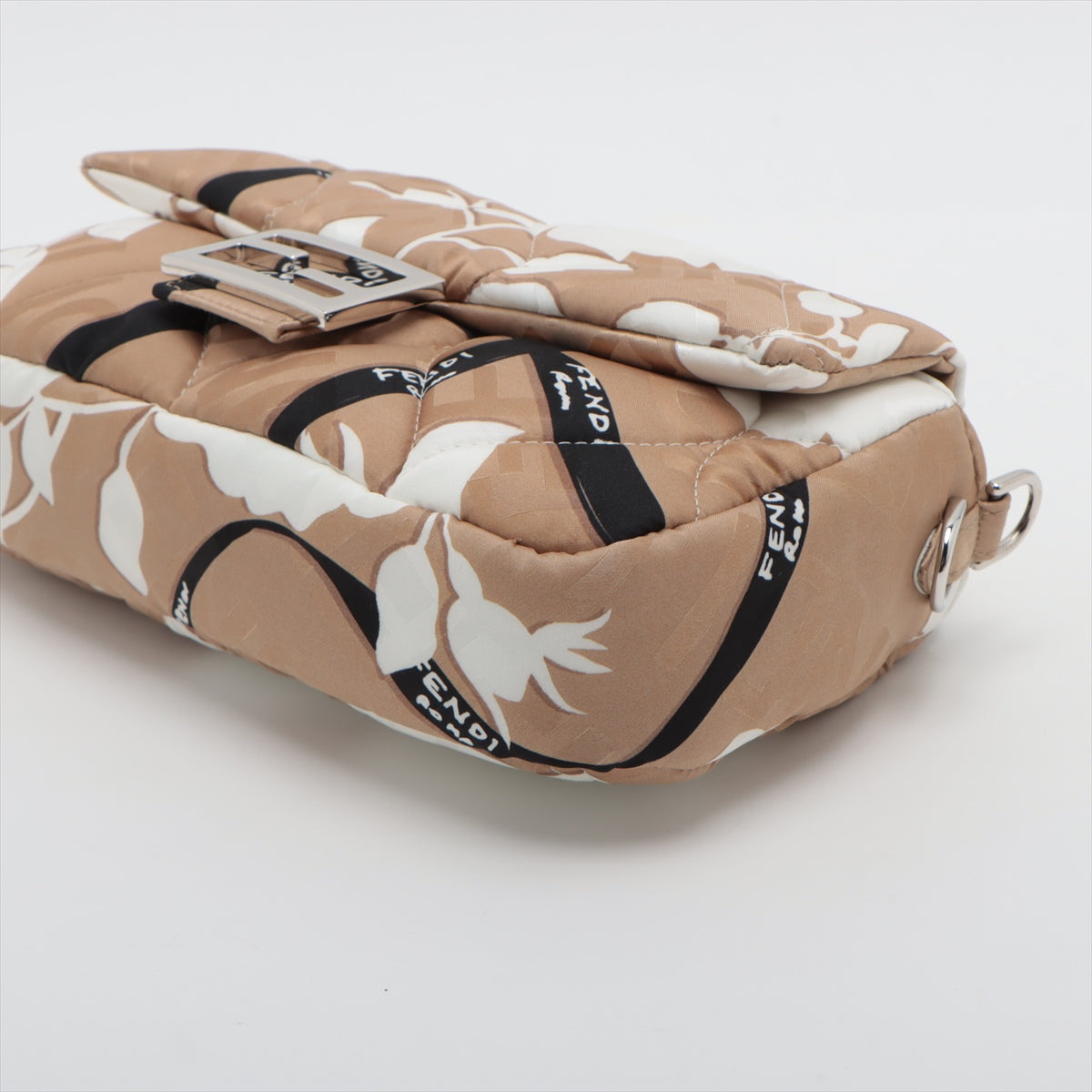 Fendi Mammaket Nylon 2WAY Shoulder Bag Beige 8BR600