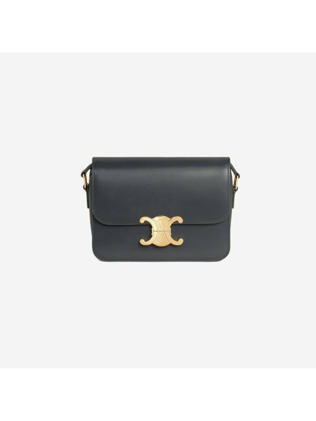 CELINE Teen Triomphe Shiny Calfskin Cross Bag Slate Grey