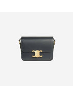 CELINE Teen Triomphe Shiny Calfskin Cross Bag Slate Grey