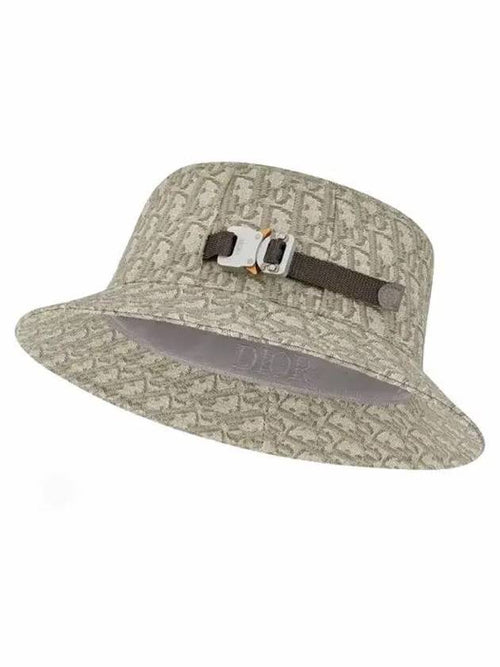 Oblig Technical Cotton Jacquard Bucket Hat Beige Dior