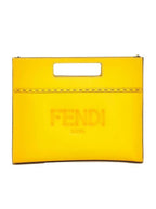 Fendi Roma logo mini shopper tote bag yellow