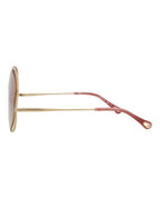 Chloe Round-Frame Metal Sunglasses