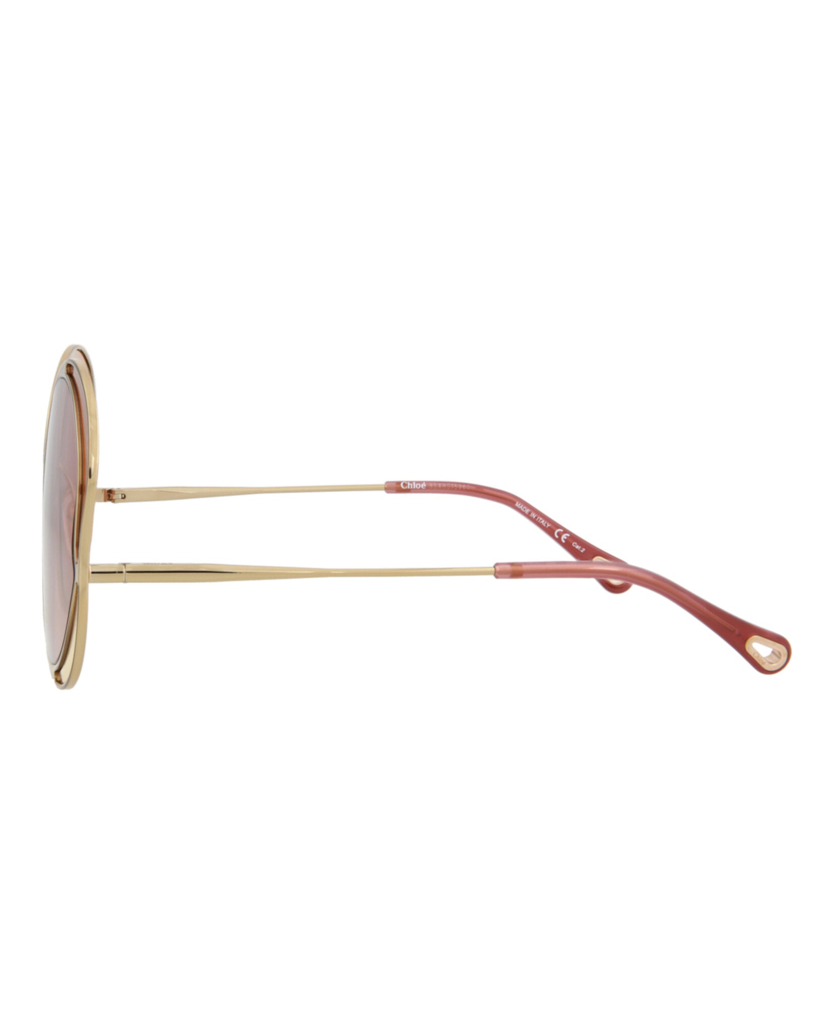 Chloe Round-Frame Metal Sunglasses