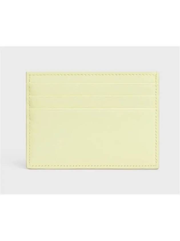 CELINE Triomphe Shiny Calfskin Card Wallet Light Yellow