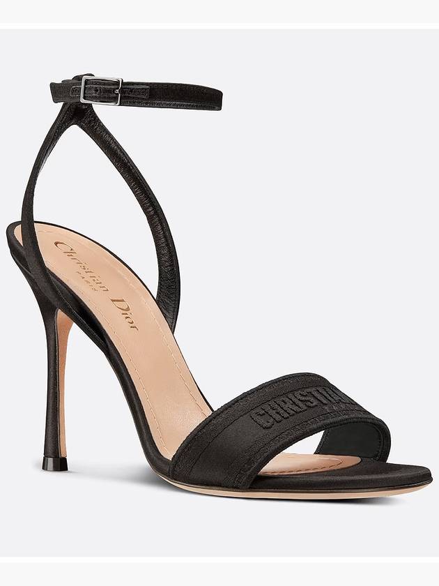 D-Way Embroidered Logo Sandals Heel Black Dior