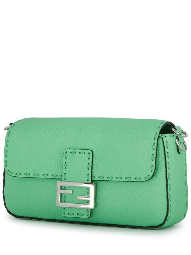 Fendi Baguette Stitch Selleria Leather Shoulder Bag Green