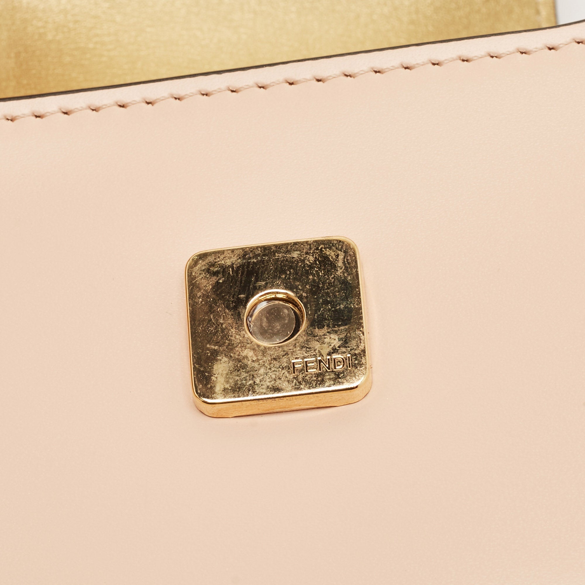 Fendi Peach Leather Mini Cookie Hobo