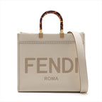 Fendi Sunshine Leather 2WAY Bag Ivory 8BH386