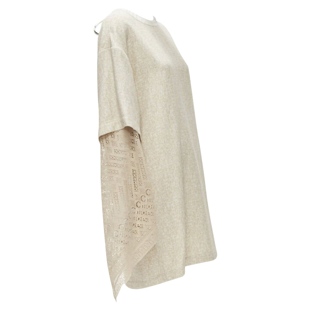 Chloe speckle crochet sleeves layered dress