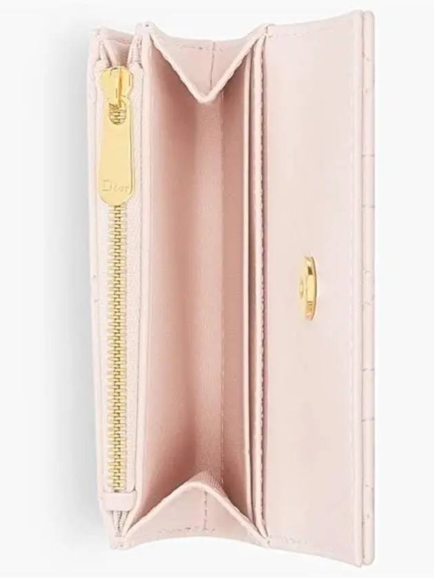 Jolie Glycine Cannage Lambskin Half Wallet Powder Pink Dior