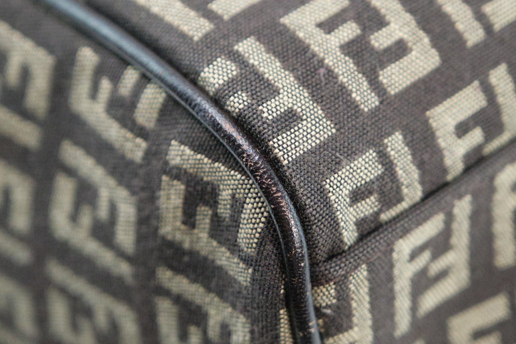 Fendi Zucchino Canvas Boston Bag - '10s