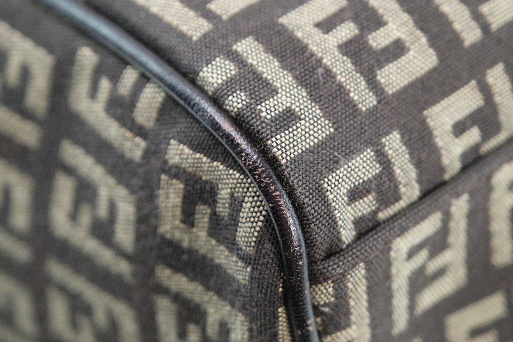 Fendi Zucchino Canvas Boston Bag - '10s