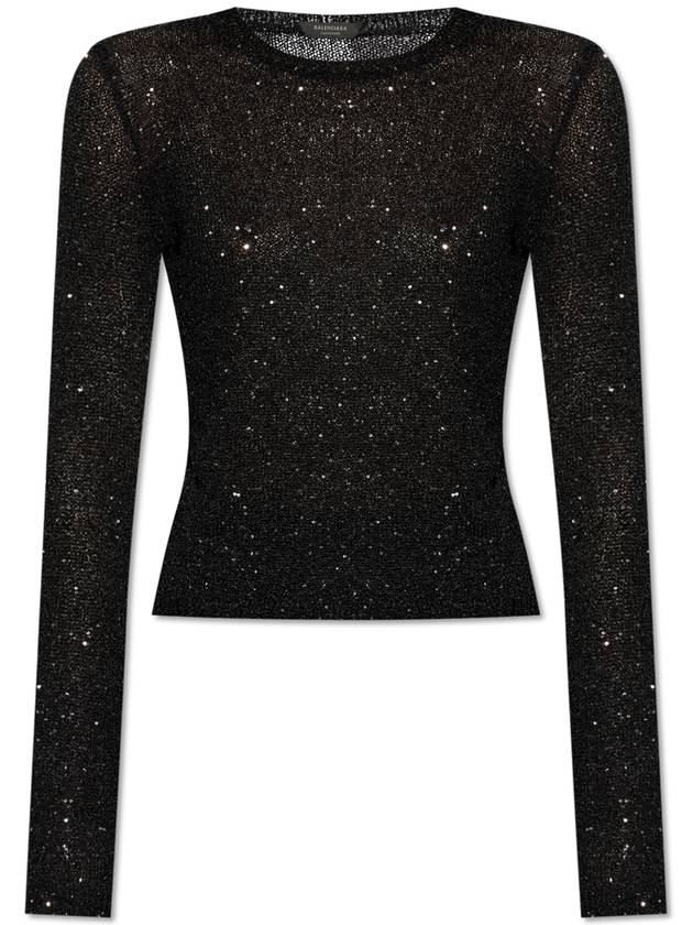 Balenciaga Balenciaga Top With Sequin Trim, Women's, Black