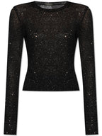 Balenciaga Balenciaga Top With Sequin Trim, Women's, Black