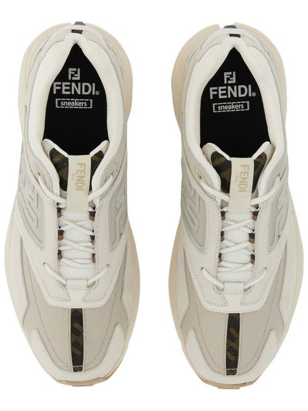 Fendi Fester Trainer Nubuck Leather Low Top Sneakers White