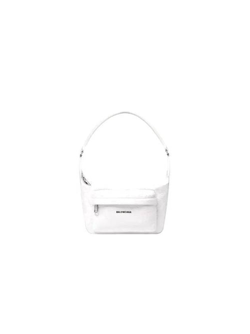 Balenciaga Raver Logo Handle Medium Shoulder Bag White