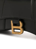 Balenciaga Hourglass XS Glossy Calfskin Tote Bag Black