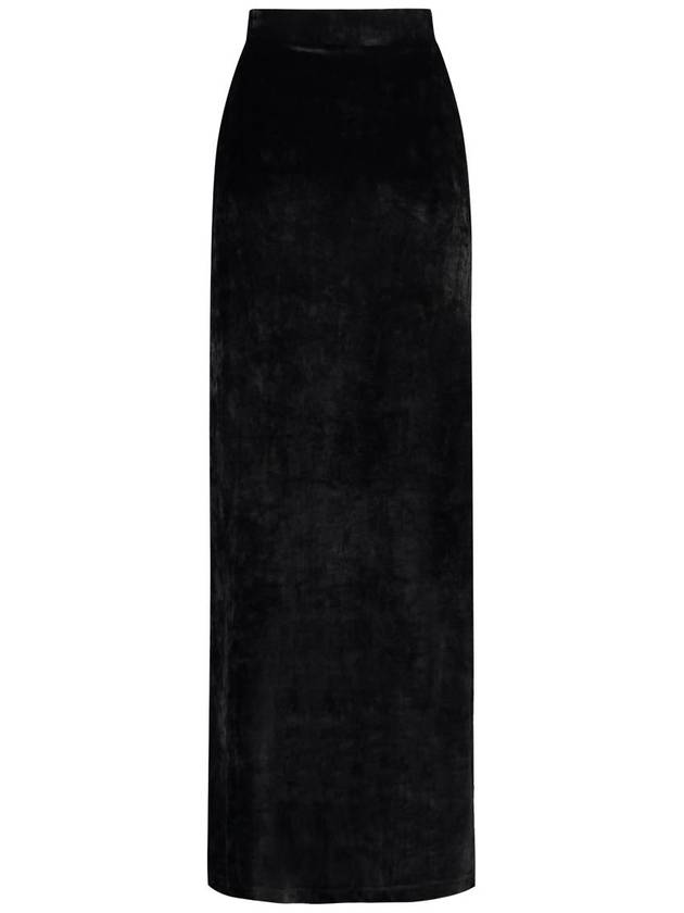 Balenciaga Velvet Effect High Waisted H-Line Skirt Black