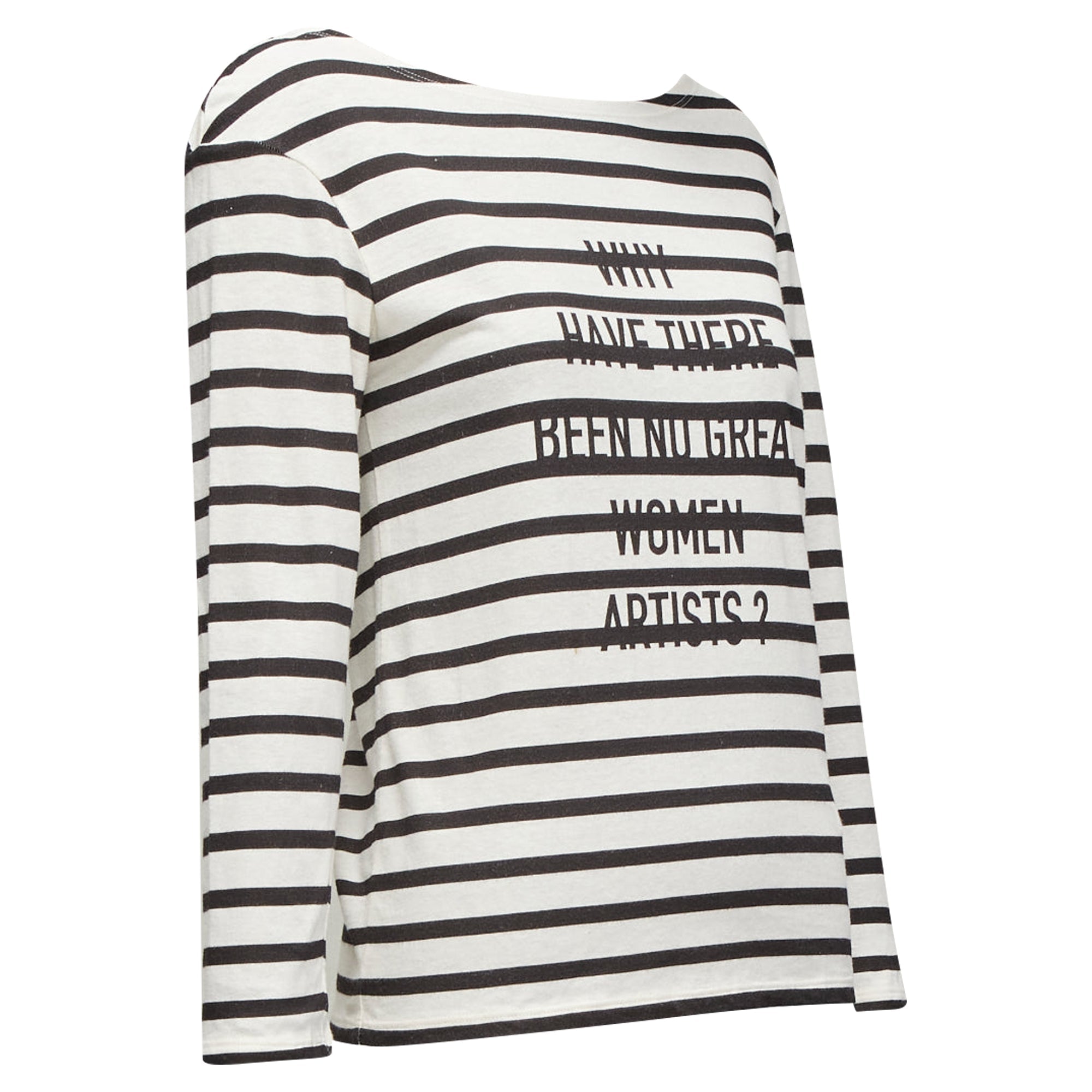 Dior No Great Women Artists Striped Cotton Linen Tshirt