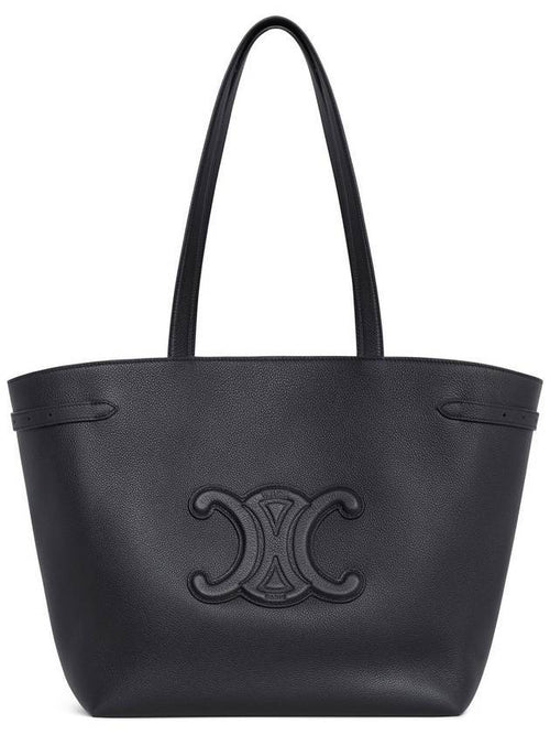 CELINE Cabas Anais Cuir Grain Calfskin Shoulder Bag Black