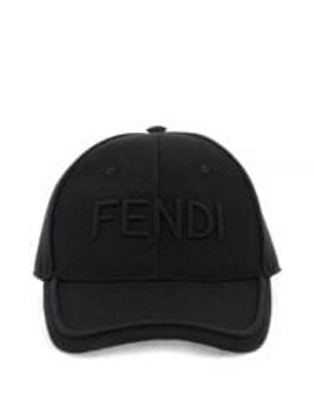 Fendi Logo Embroidery Ball Cap Black