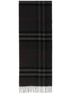 Burberry Check Cashmere Scarf Charcoal