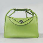 Hermes Lindy 34cm handbag 6208 green Silver