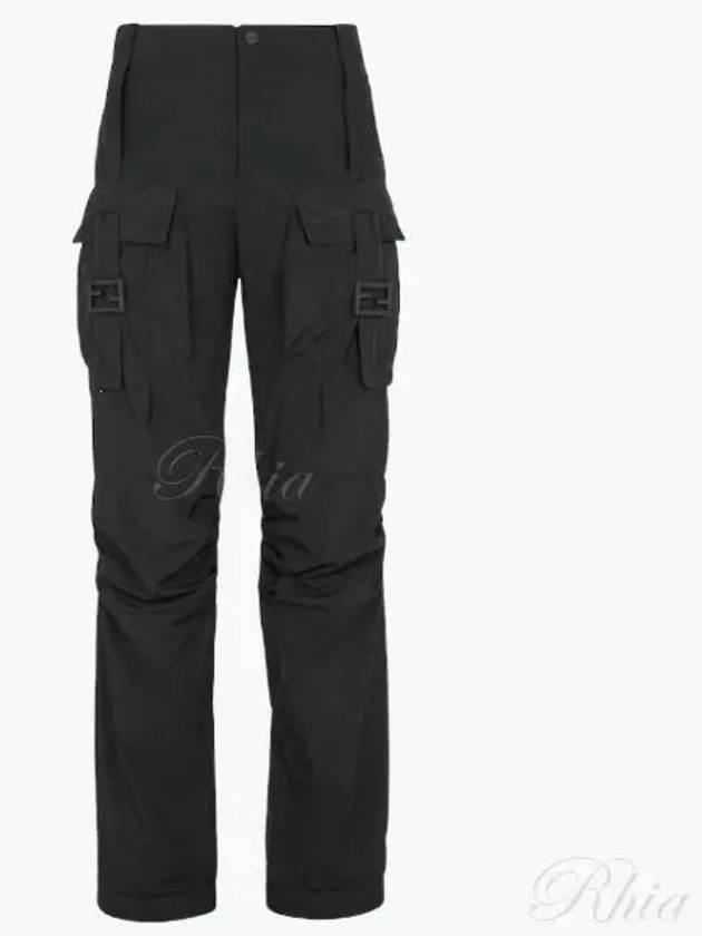 Fendi Women's Nylon Cargo Track Pants Black