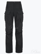 Fendi Women's Nylon Cargo Track Pants Black