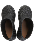 Bottega Veneta Fireman Intrecciato Leather Ankle Boots Black