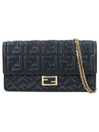 Fendi FF Baguette Nappa Leather Long Wallet Black
