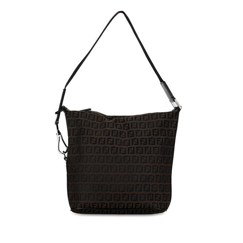 Fendi Zukiano One-Shoulder Bag Handbag Brown Canvas Leather  Fendi