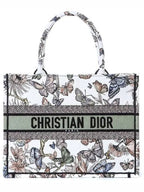 Toile De Jouy Mexico Embroidery Medium Book Tote Bag White Dior
