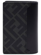 Fendi FF Square Leather Card Wallet Black