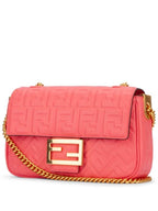 Fendi Baguette Medium Nappa Leather Chain Shoulder Bag Pink