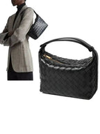 Bottega Veneta Intrecciato Small Leather Shoulder Bag Black