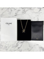 CELINE Triomphe Lock Necklace Gold