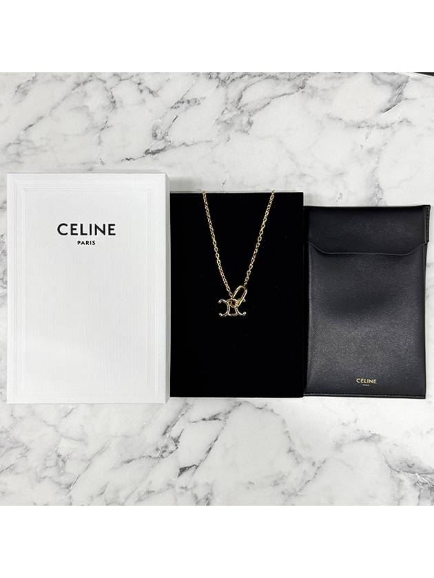 CELINE Triomphe Lock Necklace Gold