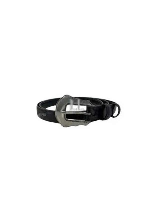 CELINE Metal Buckle Leather Belt Black